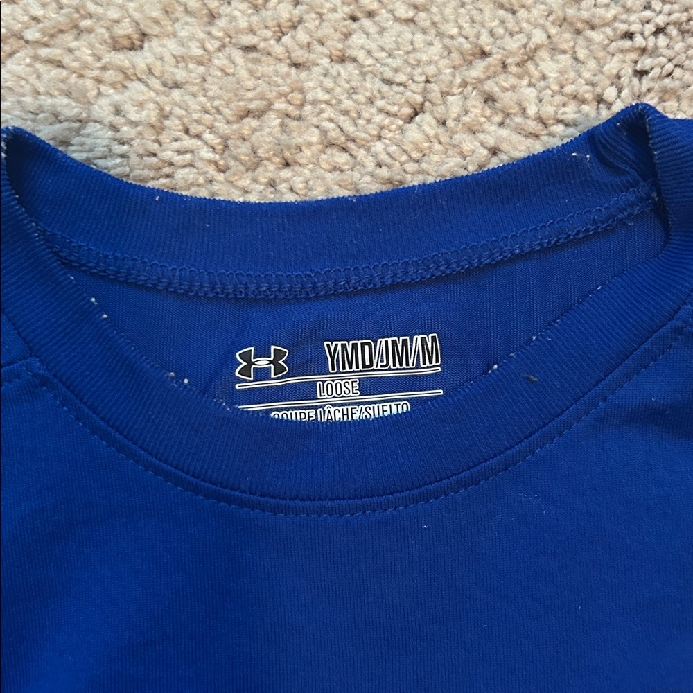 Under Armour Navy Tank with Bright Orange Logo youth medium - Picture 2 of 3